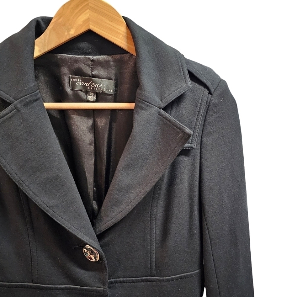 Cach Contour Collection Black Button Front Jacket… - image 4